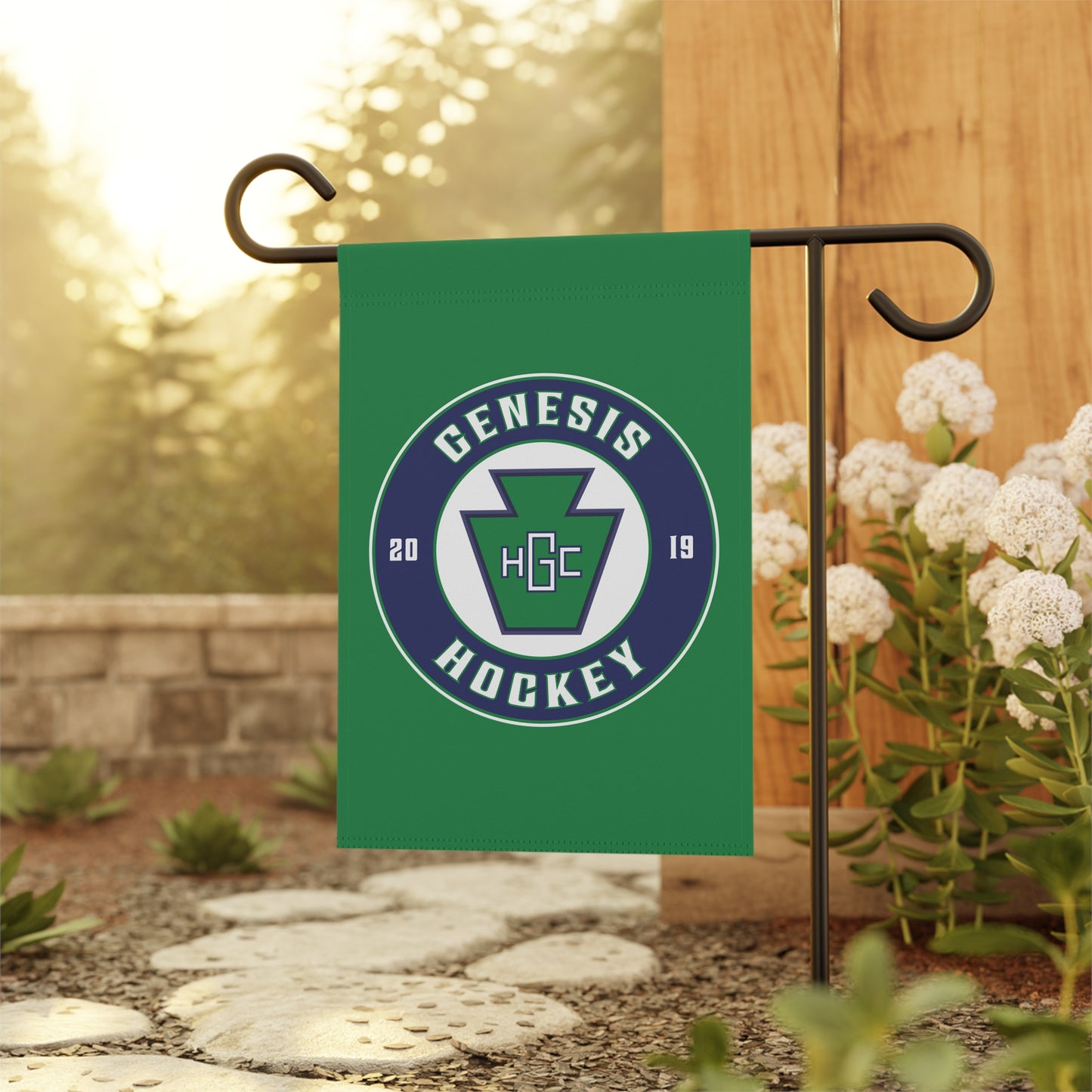 GREEN Genesis Hockey Club Fabric Flag (Round Logo)