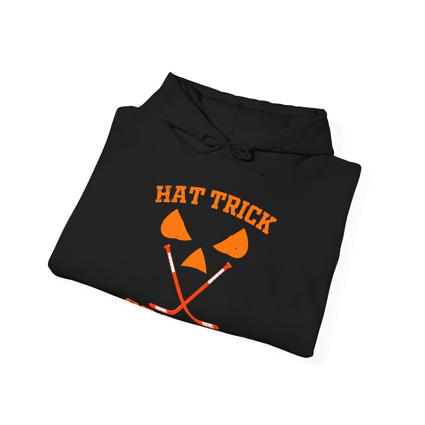 Hat Trick or Treat Halloween Ice Hockey Hoodie Sweatshirt (Adult)
