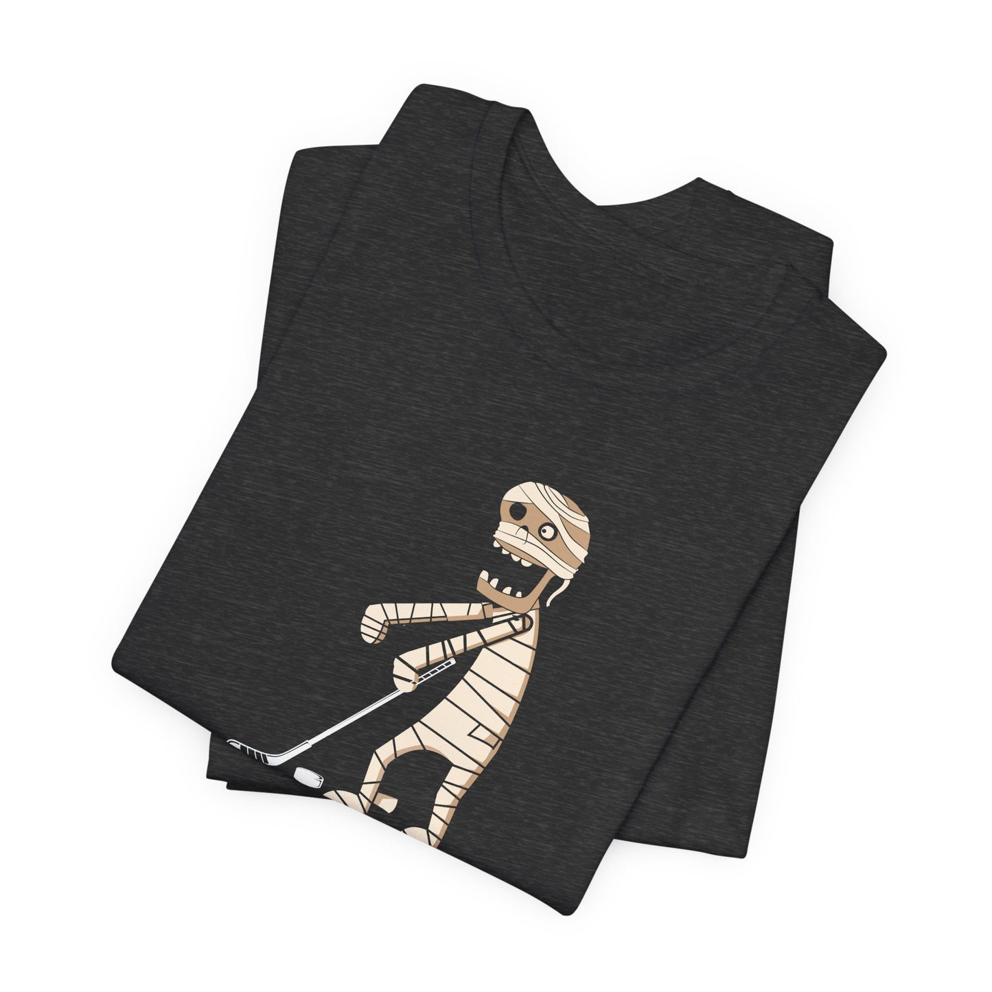 Stick or Treat Mummy Playing Ice Hockey Halloween Shirt (Adult)