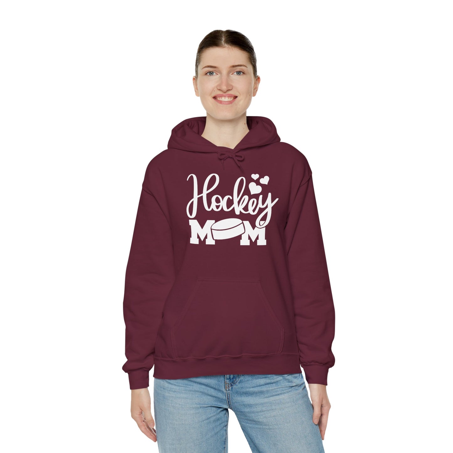 Hockey Mom Puck and Hearts Ice Hockey Hoodie Sweatshirt