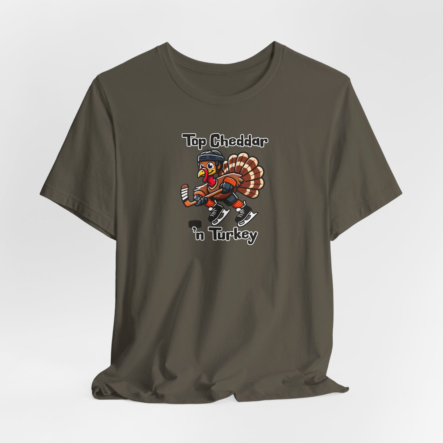 Thanksgiving Ice Hockey Top Cheddar 'n Turkey Shirt (Adult)