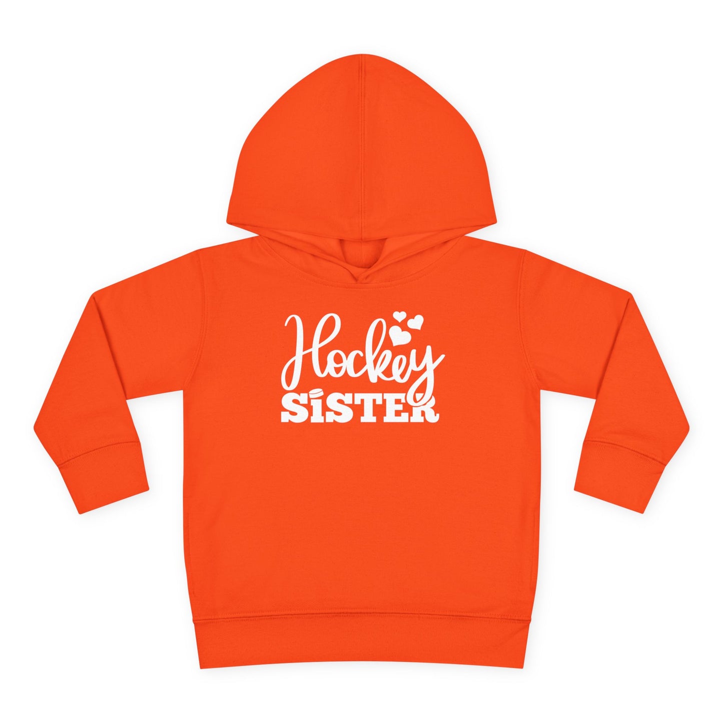 Hockey Sister Puck and Hearts Ice Hockey Toddler Hooded Sweatshirt