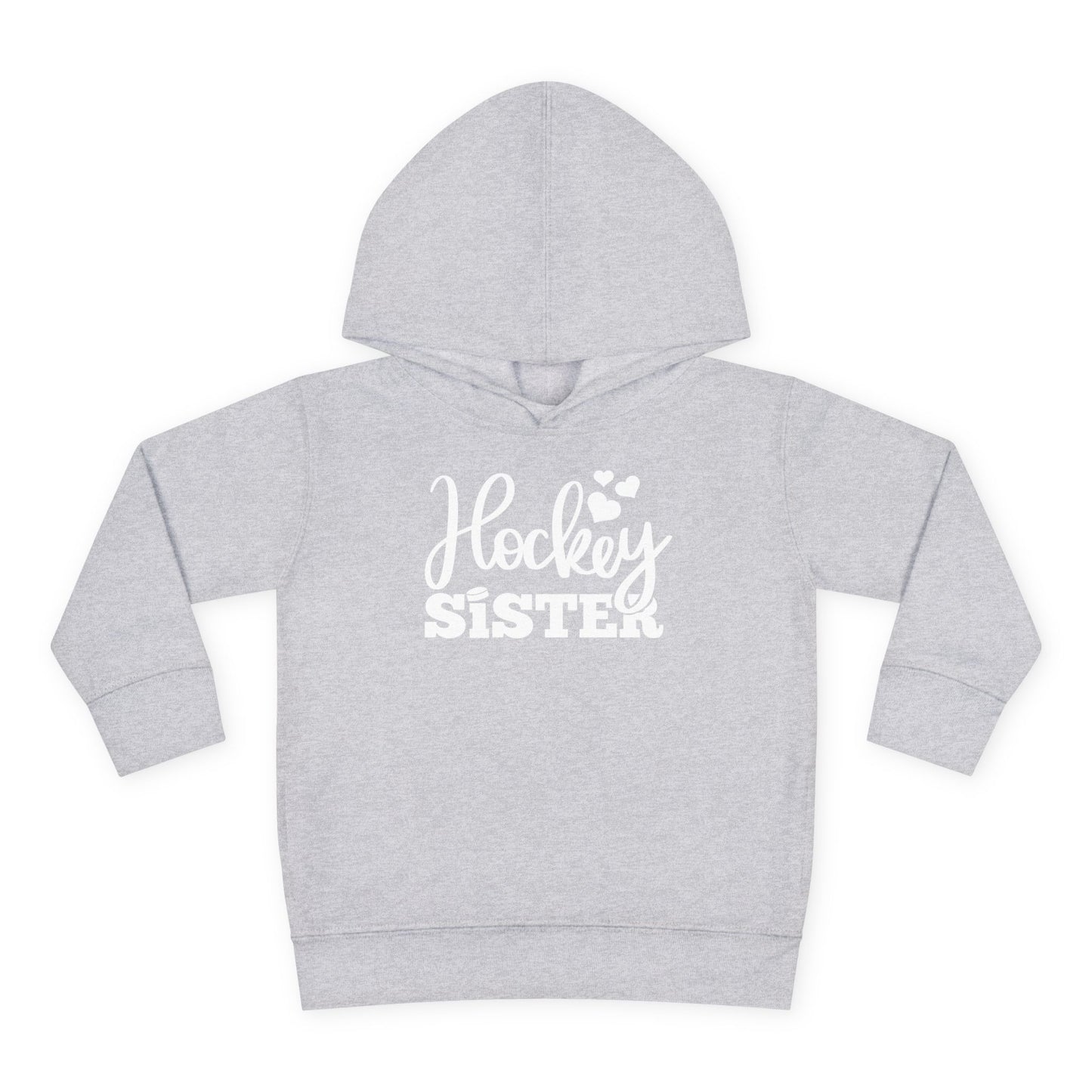 Hockey Sister Puck and Hearts Ice Hockey Toddler Hooded Sweatshirt