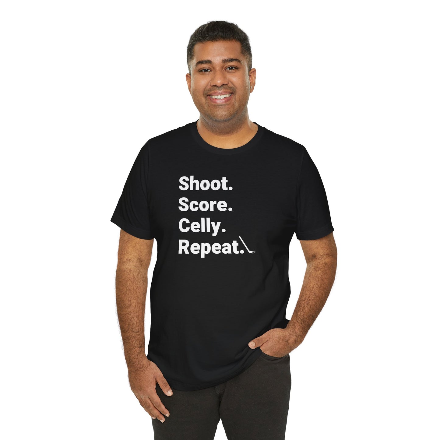 Shoot Score Celly Repeat Ice Hockey Shirt (Adult)