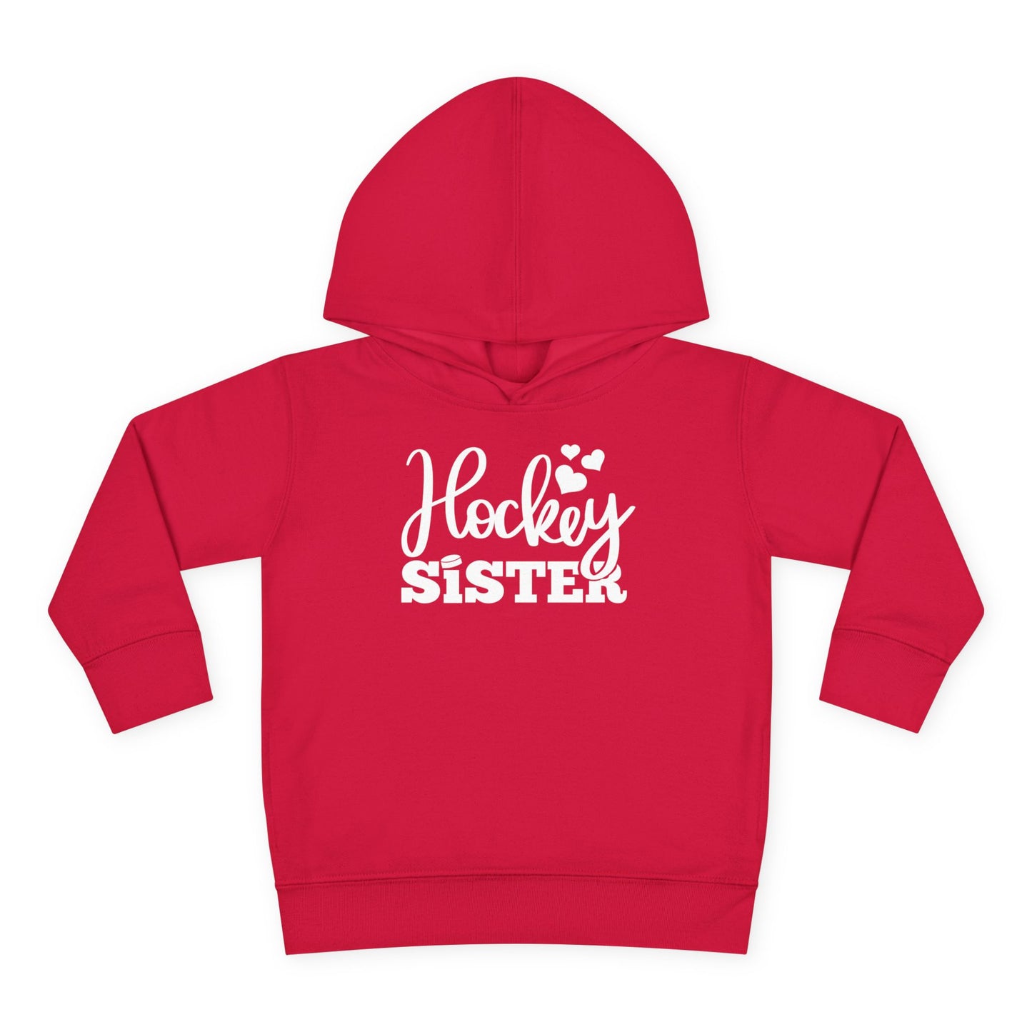Hockey Sister Puck and Hearts Ice Hockey Toddler Hooded Sweatshirt