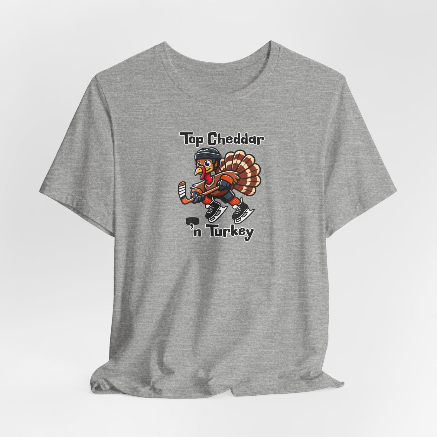 Thanksgiving Ice Hockey Top Cheddar 'n Turkey Shirt (Adult)