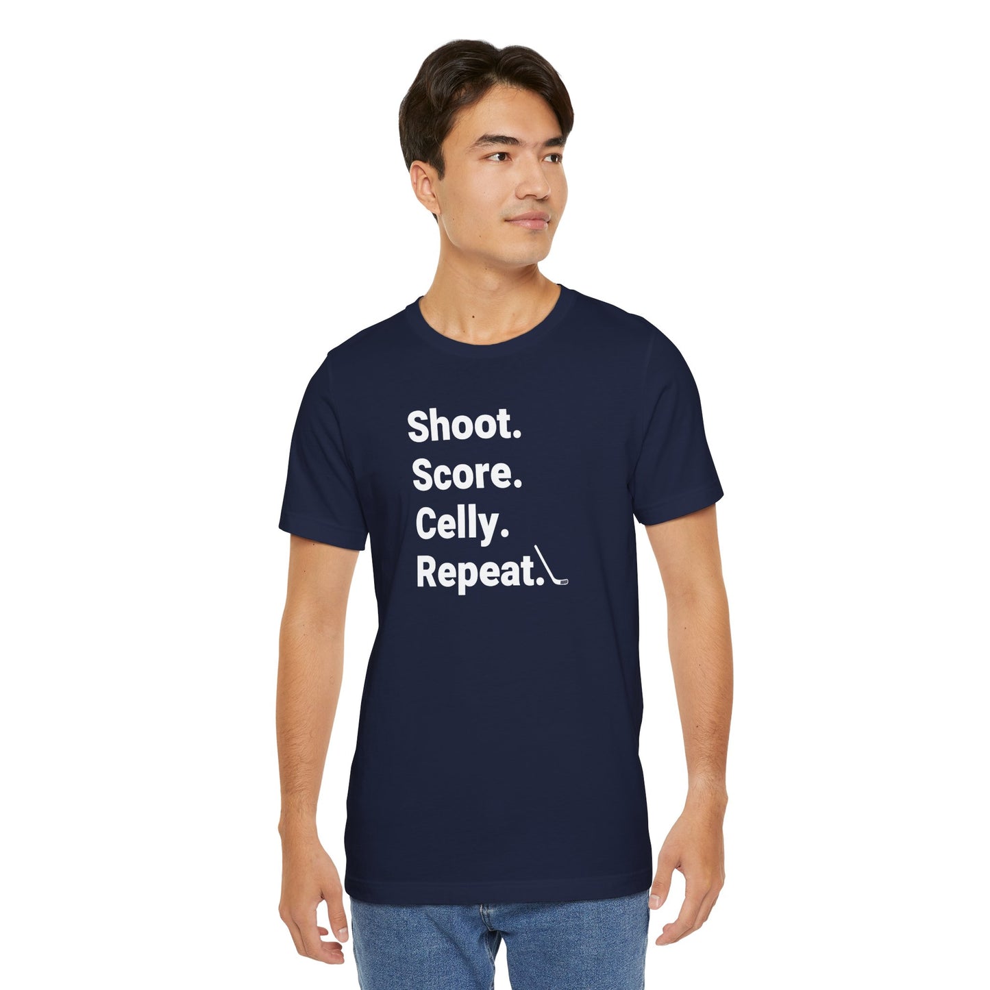 Shoot Score Celly Repeat Ice Hockey Shirt (Adult)