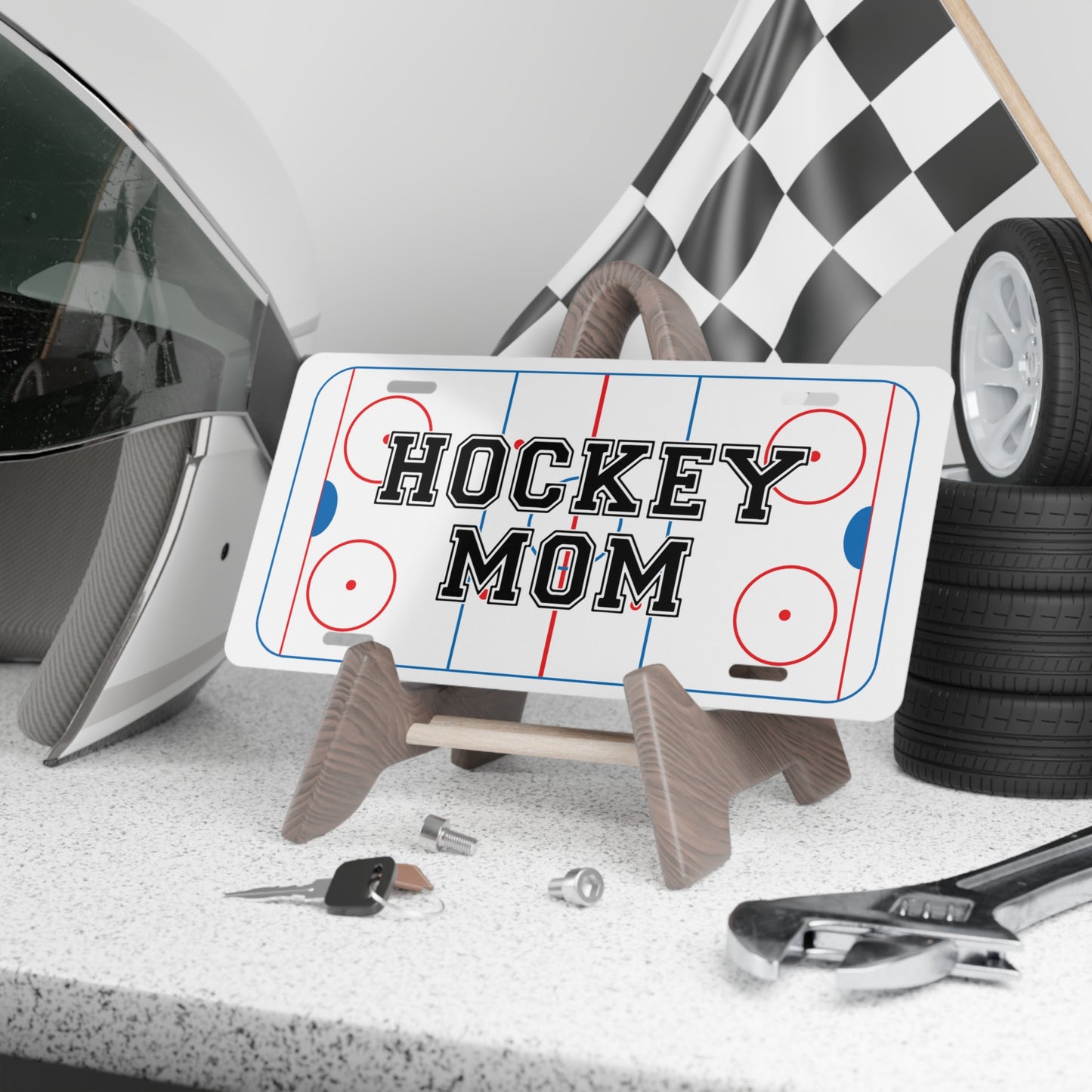 Hockey Mom Ice Rink Vanity Plate