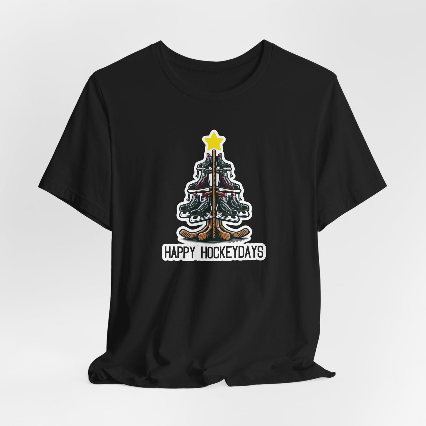 Happy Hockeydays Ice Hockey Christmas Tree Shirt (Adult)