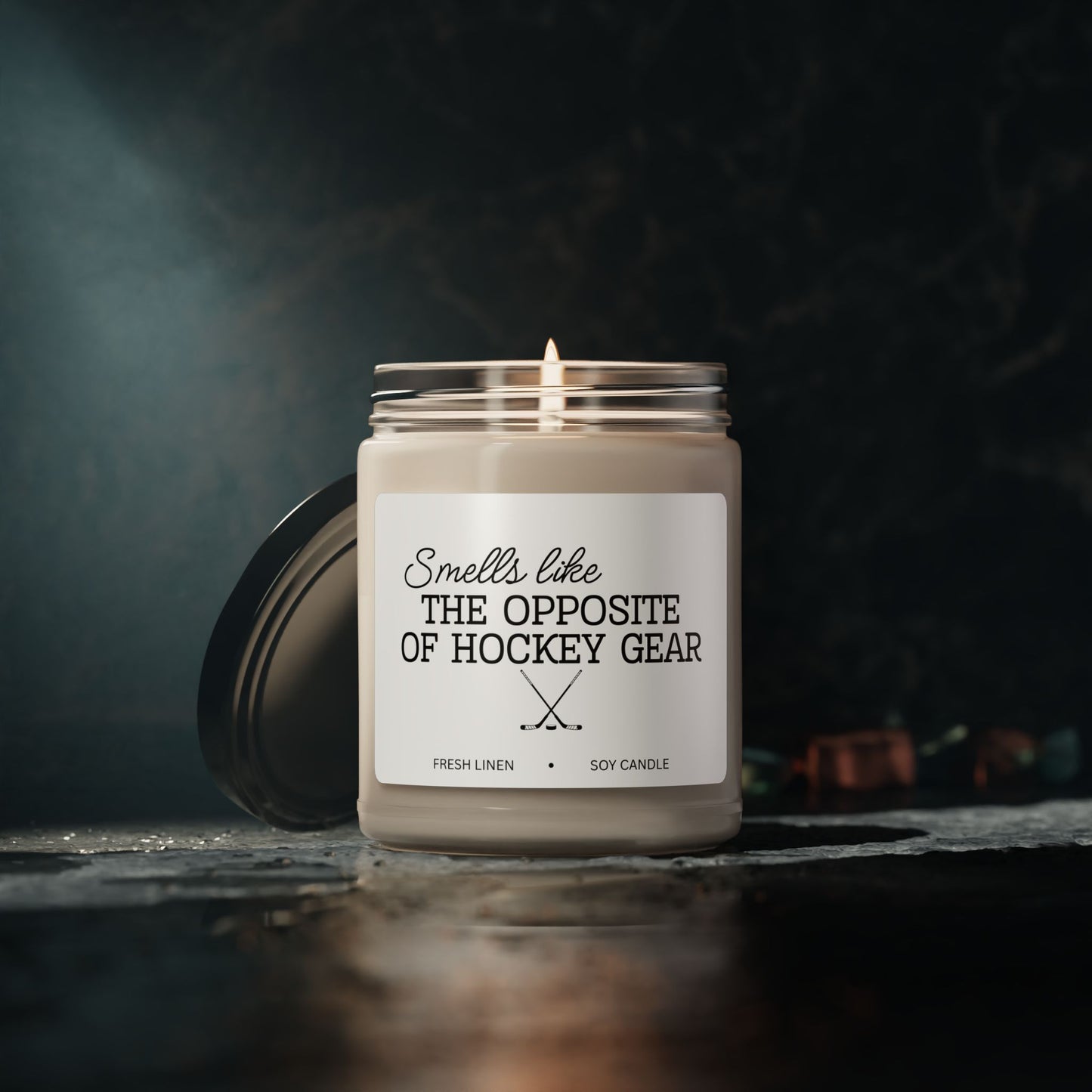 “Smells Like the Opposite of Hockey Gear” Candle | Fresh Linen Soy Candle