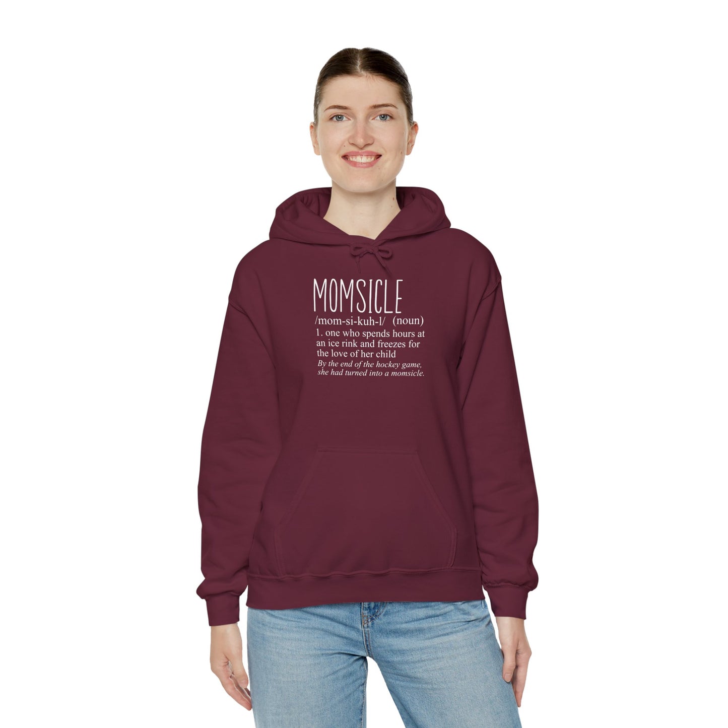 MOMSICLE Ice Hockey Mom Hoodie Sweatshirt