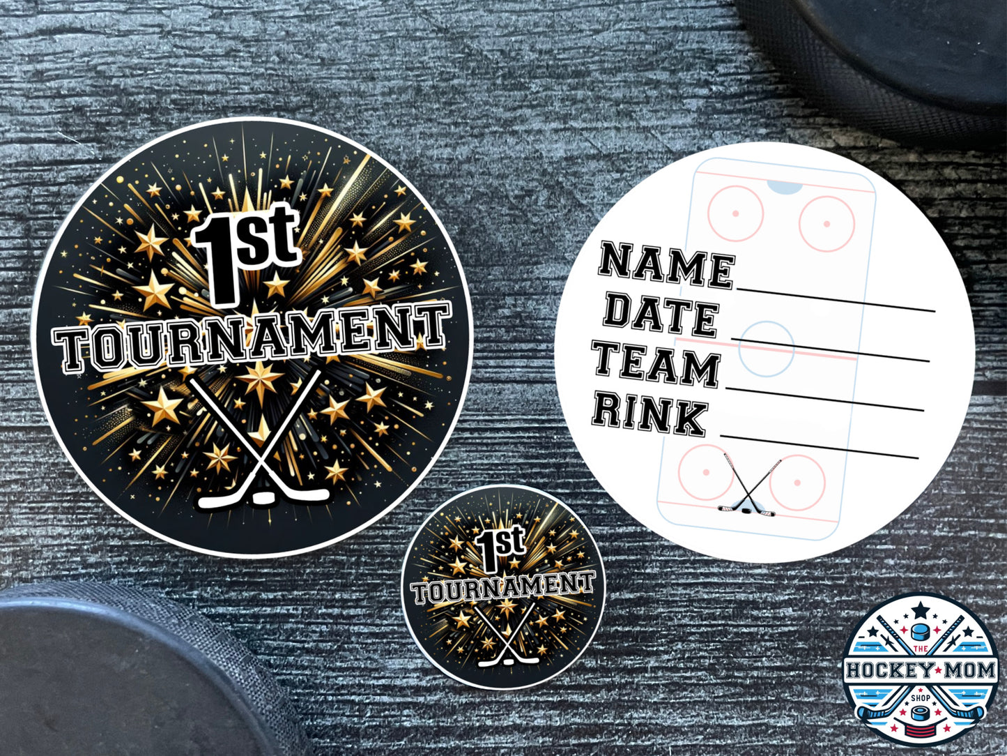 Ice Hockey 1st TOURNAMENT Milestone Puck Stickers Vinyl Sticker Pack