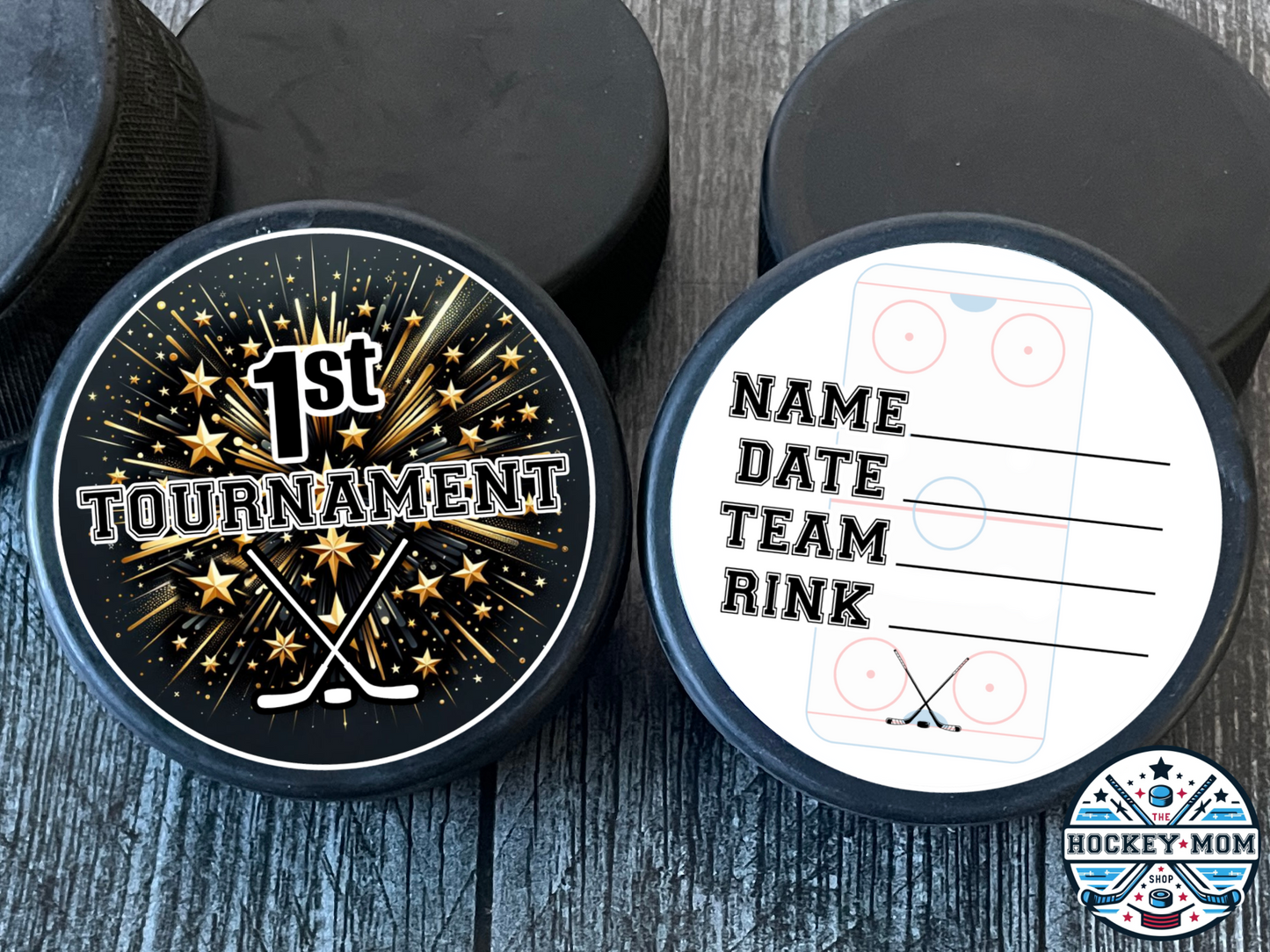 Ice Hockey 1st TOURNAMENT Milestone Puck Stickers Vinyl Sticker Pack