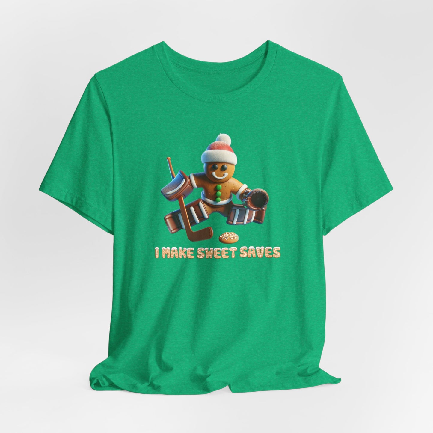 Sweet Saves Gingerbread Hockey Christmas Shirt (Adult)
