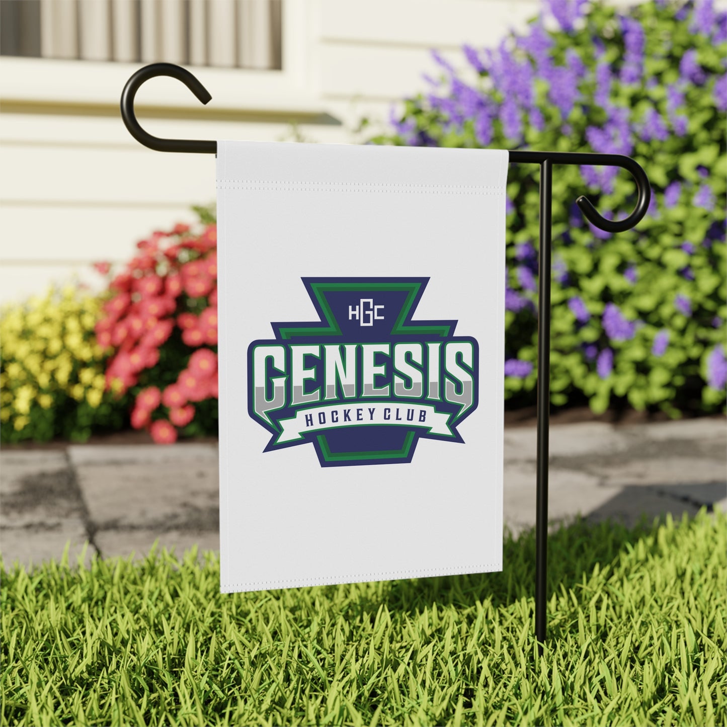 WHITE Genesis Hockey Club Fabric Flag (Keystone Logo)
