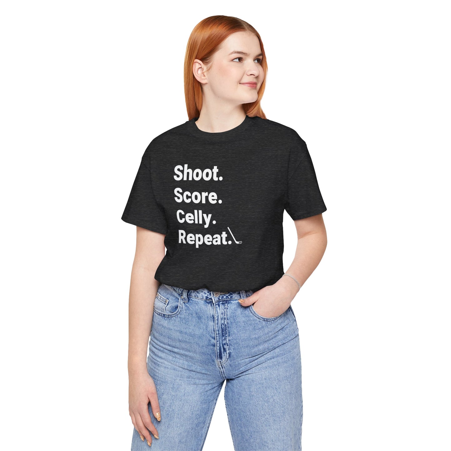 Shoot Score Celly Repeat Ice Hockey Shirt (Adult)