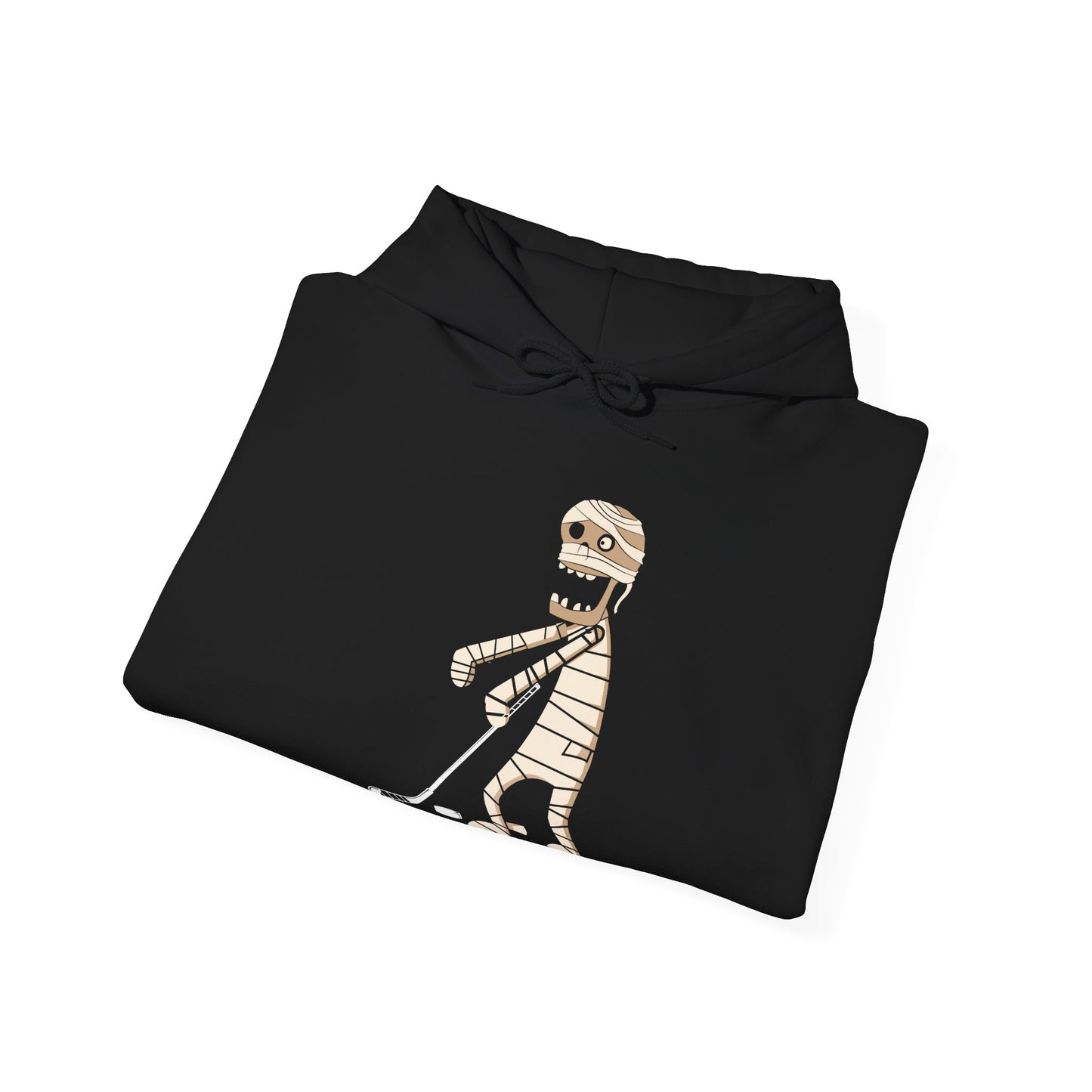 Stick or Treat Mummy Playing Ice Hockey Halloween Hooded Sweatshirt (Adult)