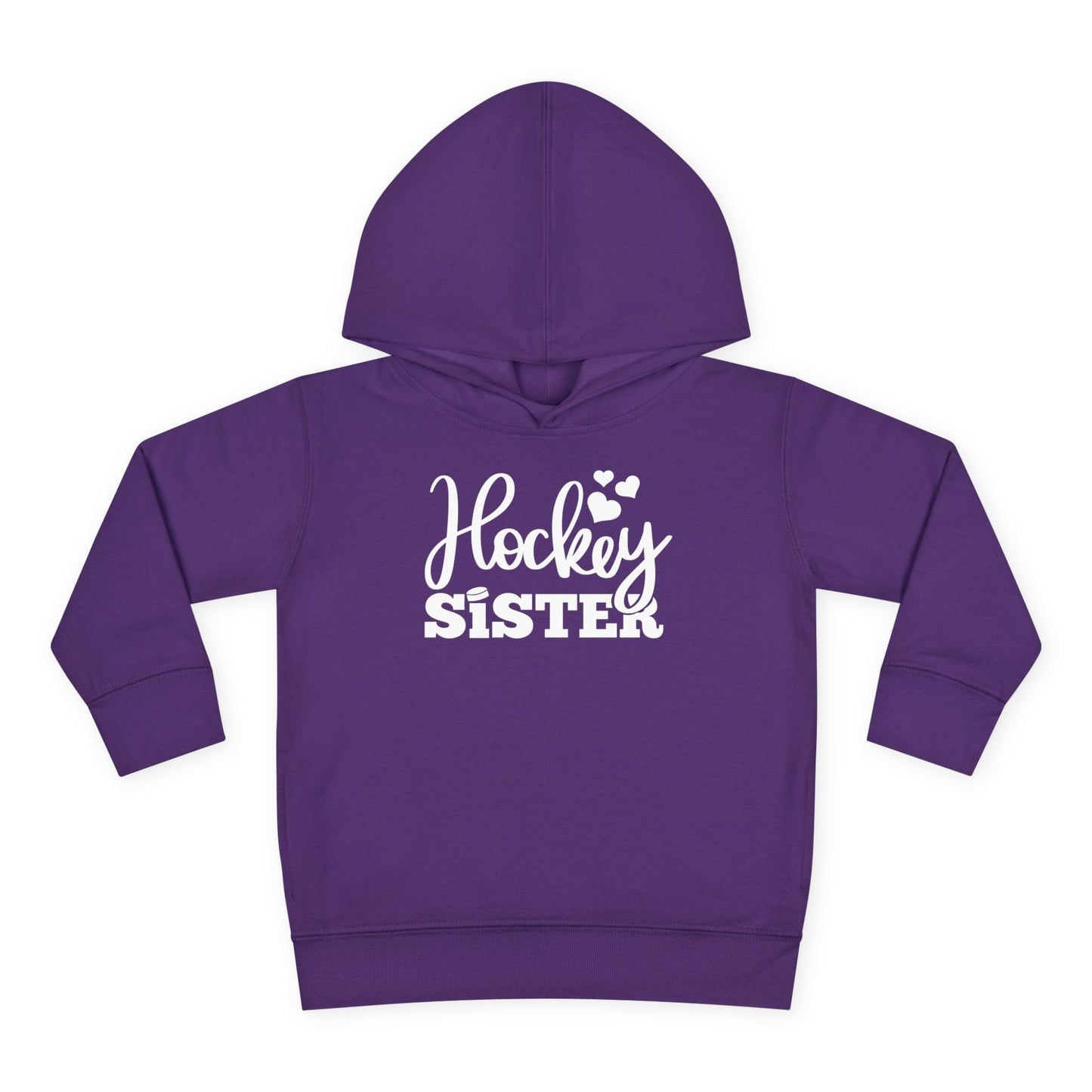 Hockey Sister Puck and Hearts Ice Hockey Toddler Hooded Sweatshirt
