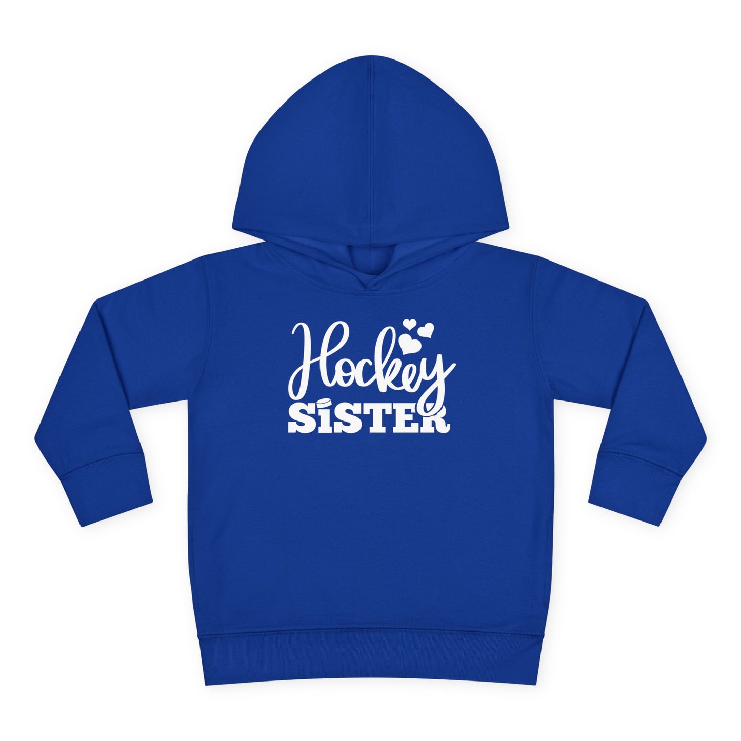 Hockey Sister Puck and Hearts Ice Hockey Toddler Hooded Sweatshirt