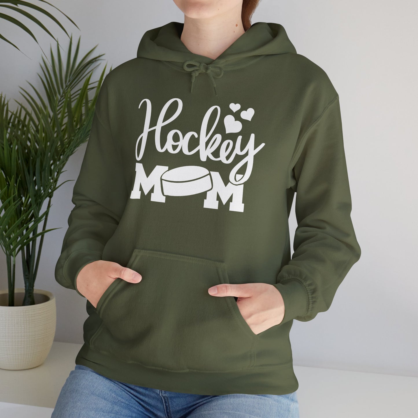 Hockey Mom Puck and Hearts Ice Hockey Hoodie Sweatshirt