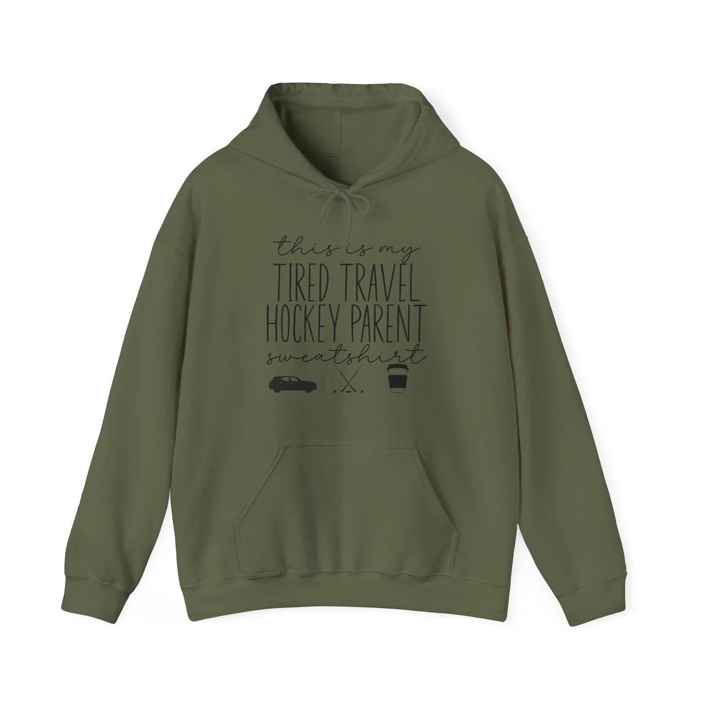 Tired Travel Hockey Parent Hoodie Sweatshirt