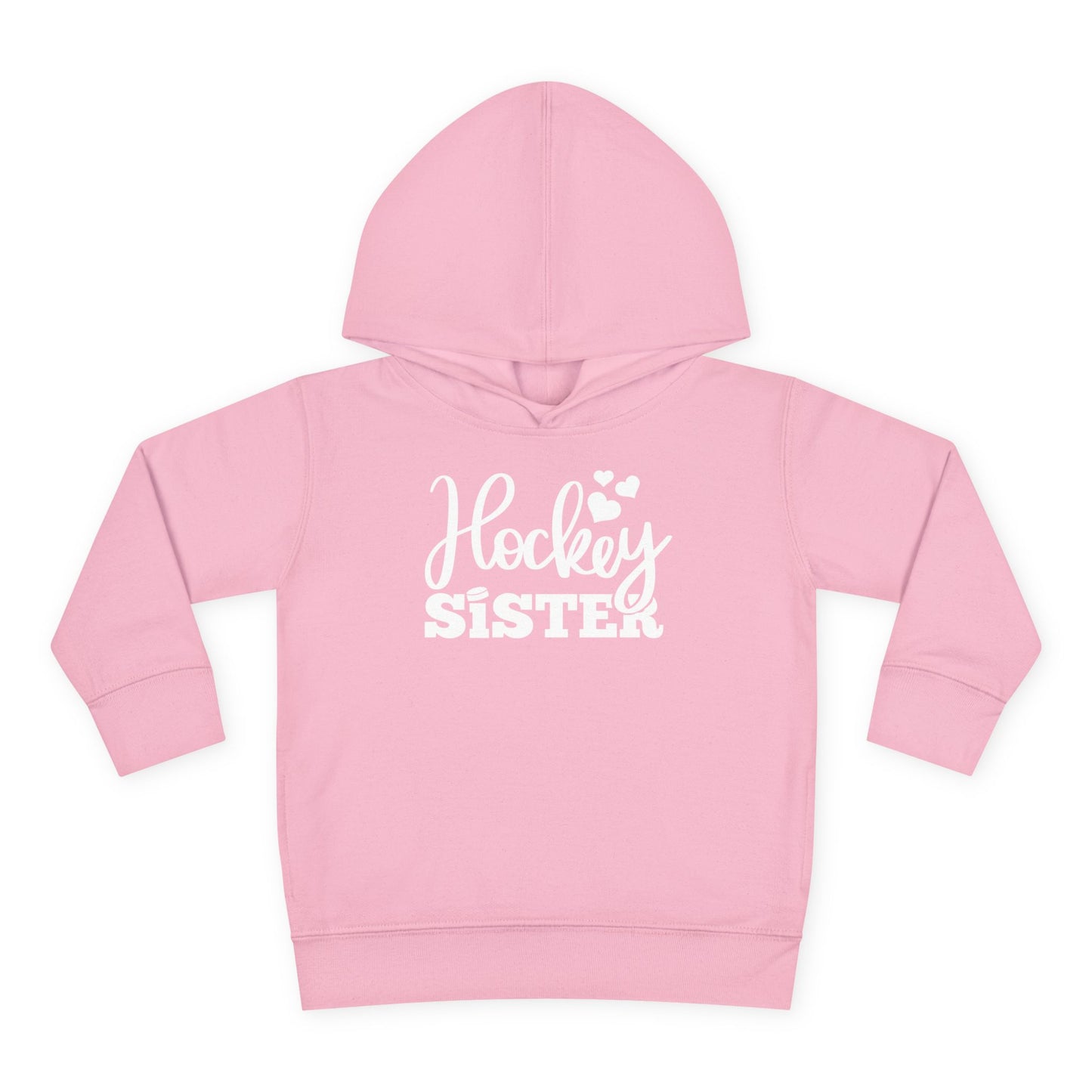 Hockey Sister Puck and Hearts Ice Hockey Toddler Hooded Sweatshirt