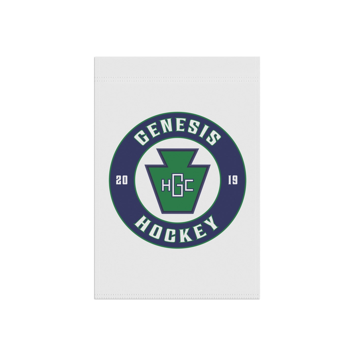 WHITE Genesis Hockey Club Fabric Flag (Round Logo)
