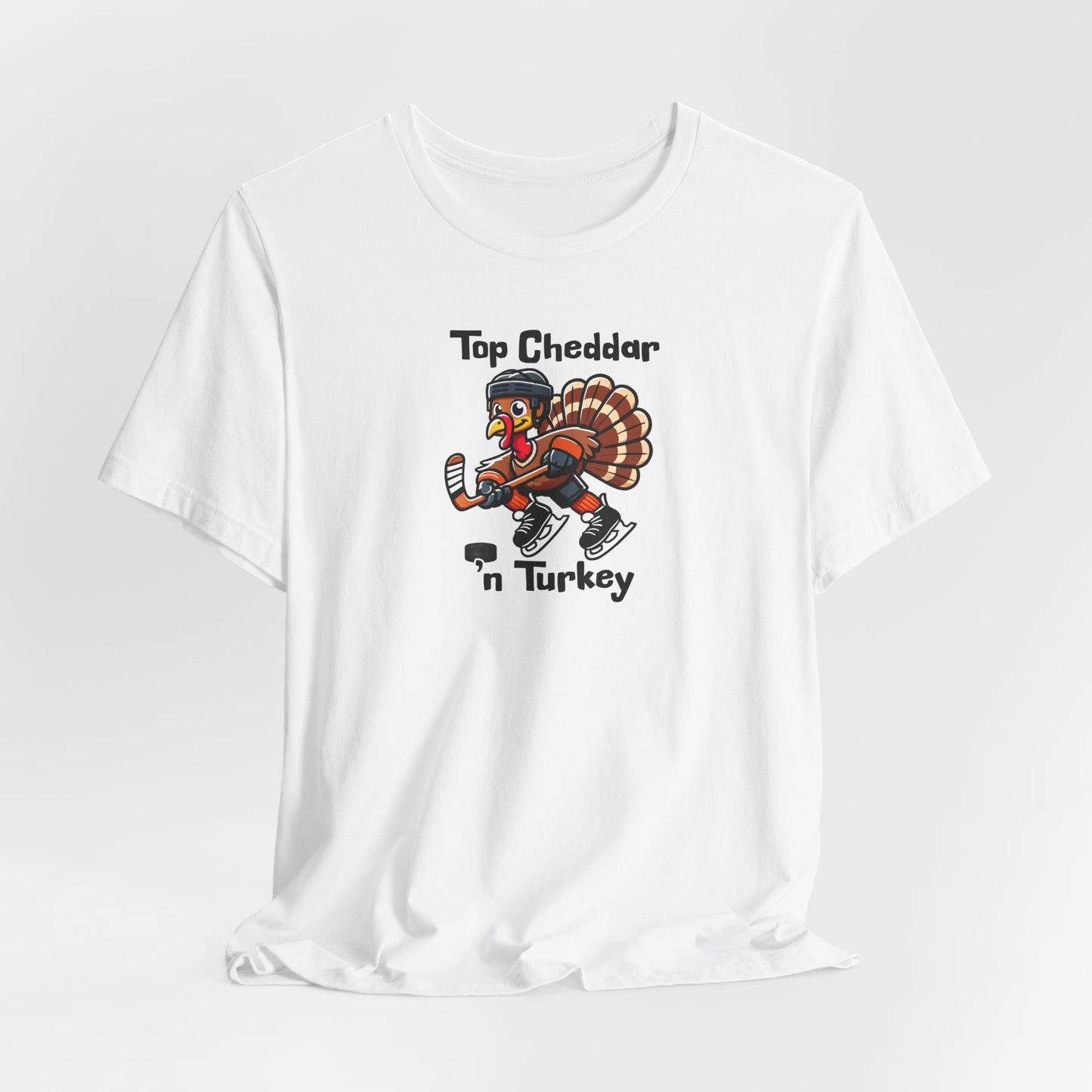 Thanksgiving Ice Hockey Top Cheddar 'n Turkey Shirt (Adult)