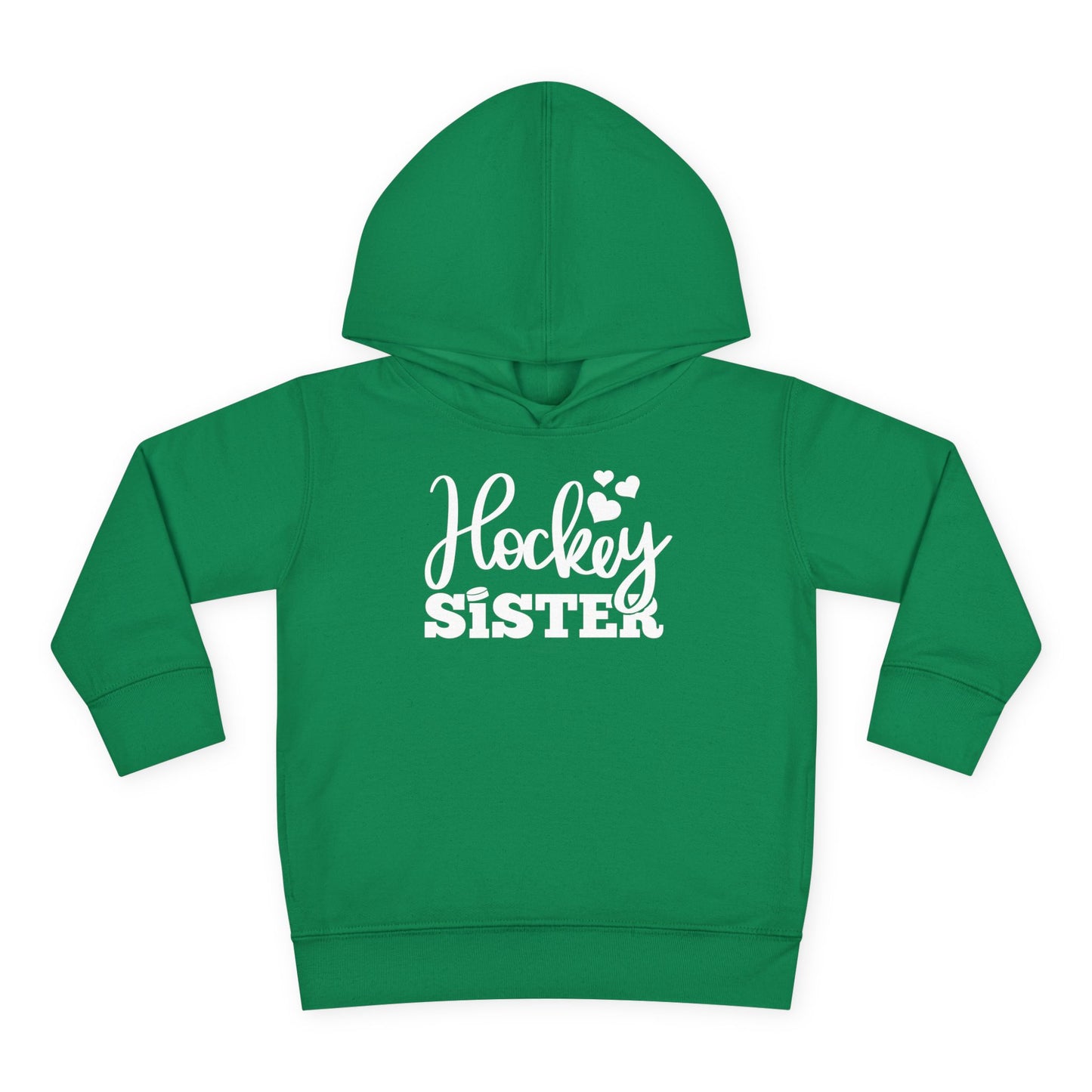 Hockey Sister Puck and Hearts Ice Hockey Toddler Hooded Sweatshirt