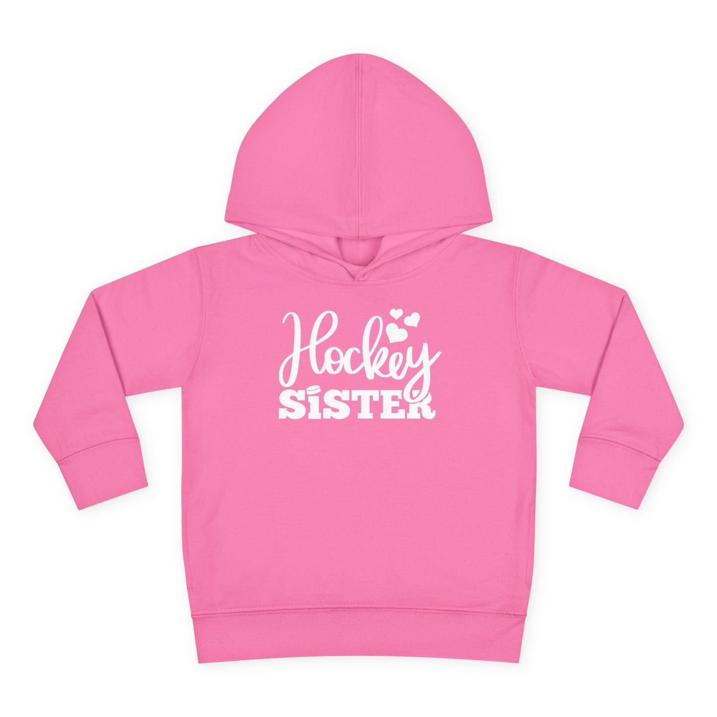 Hockey Sister Puck and Hearts Ice Hockey Toddler Hooded Sweatshirt