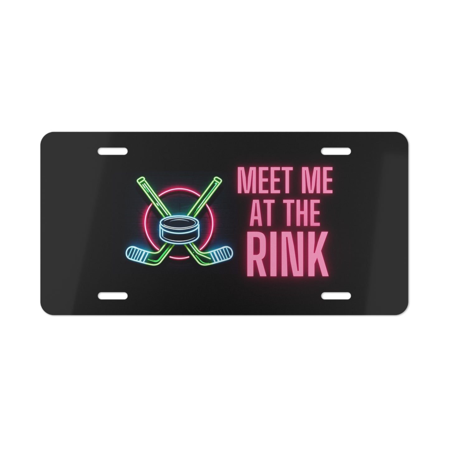 Meet Me at the Rink Ice Hockey Vanity Plate