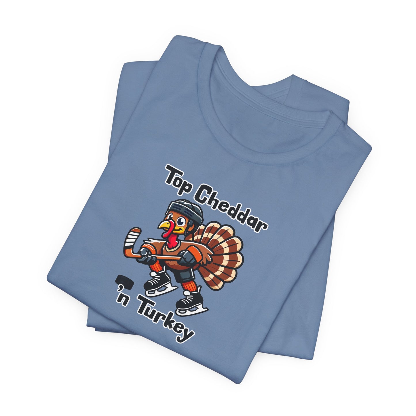 Thanksgiving Ice Hockey Top Cheddar 'n Turkey Shirt (Adult)