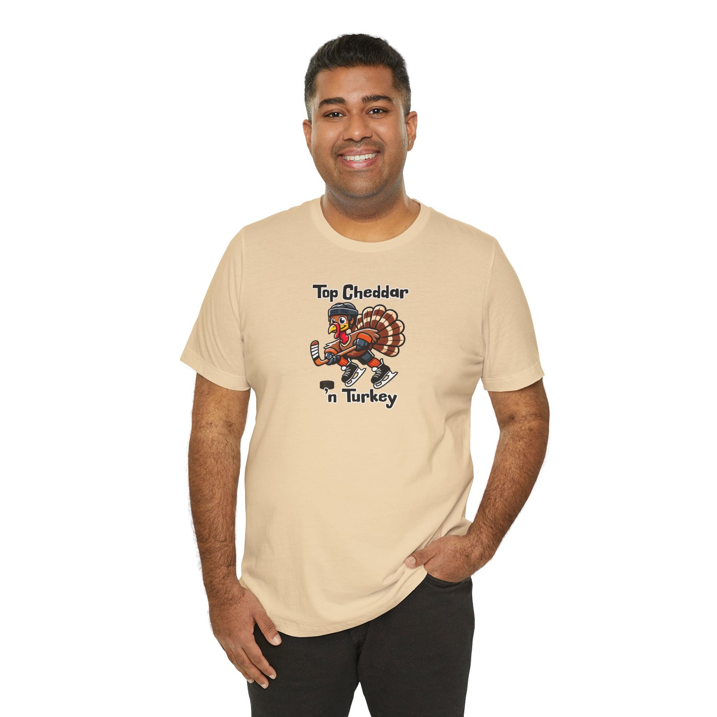 Thanksgiving Ice Hockey Top Cheddar 'n Turkey Shirt (Adult)
