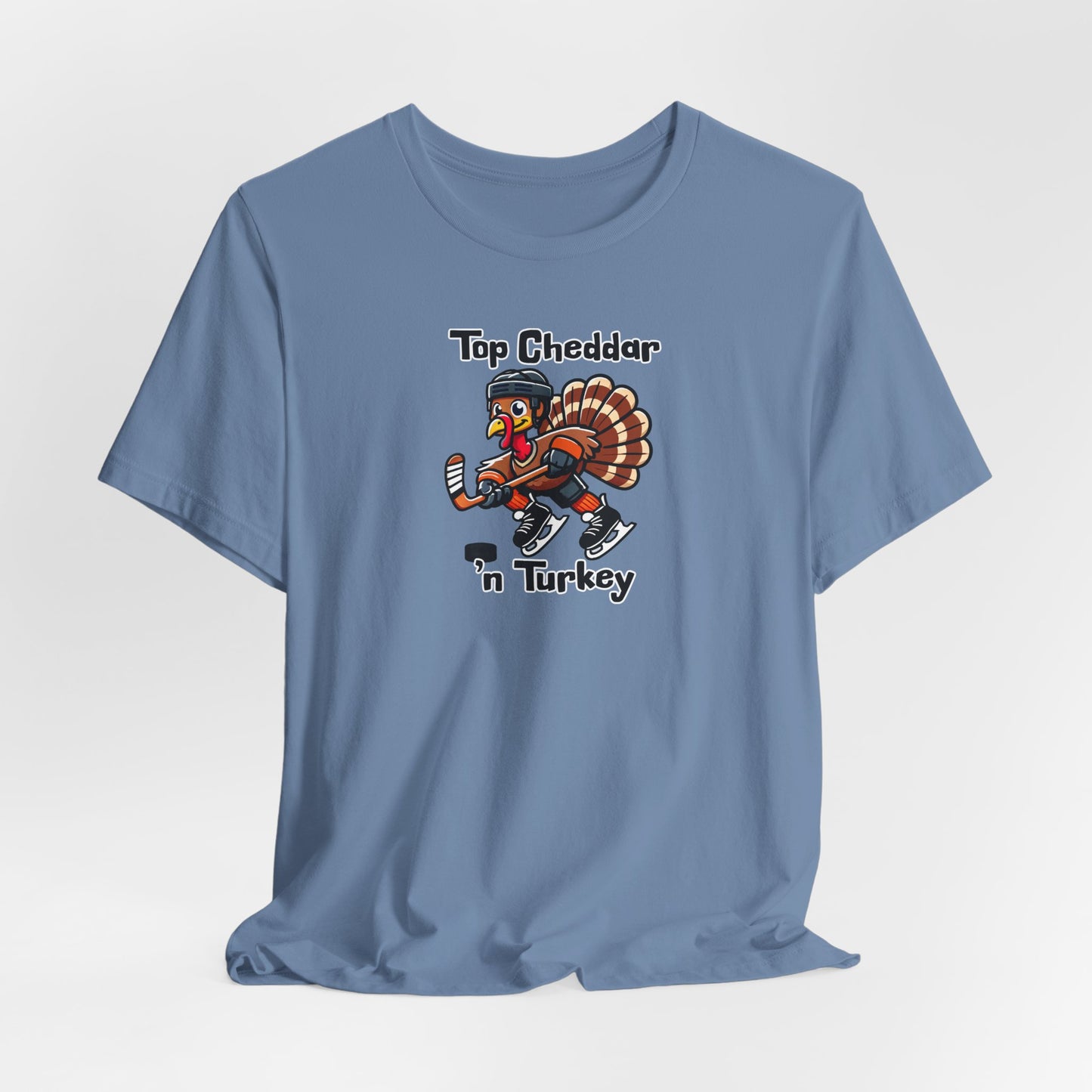 Thanksgiving Ice Hockey Top Cheddar 'n Turkey Shirt (Adult)