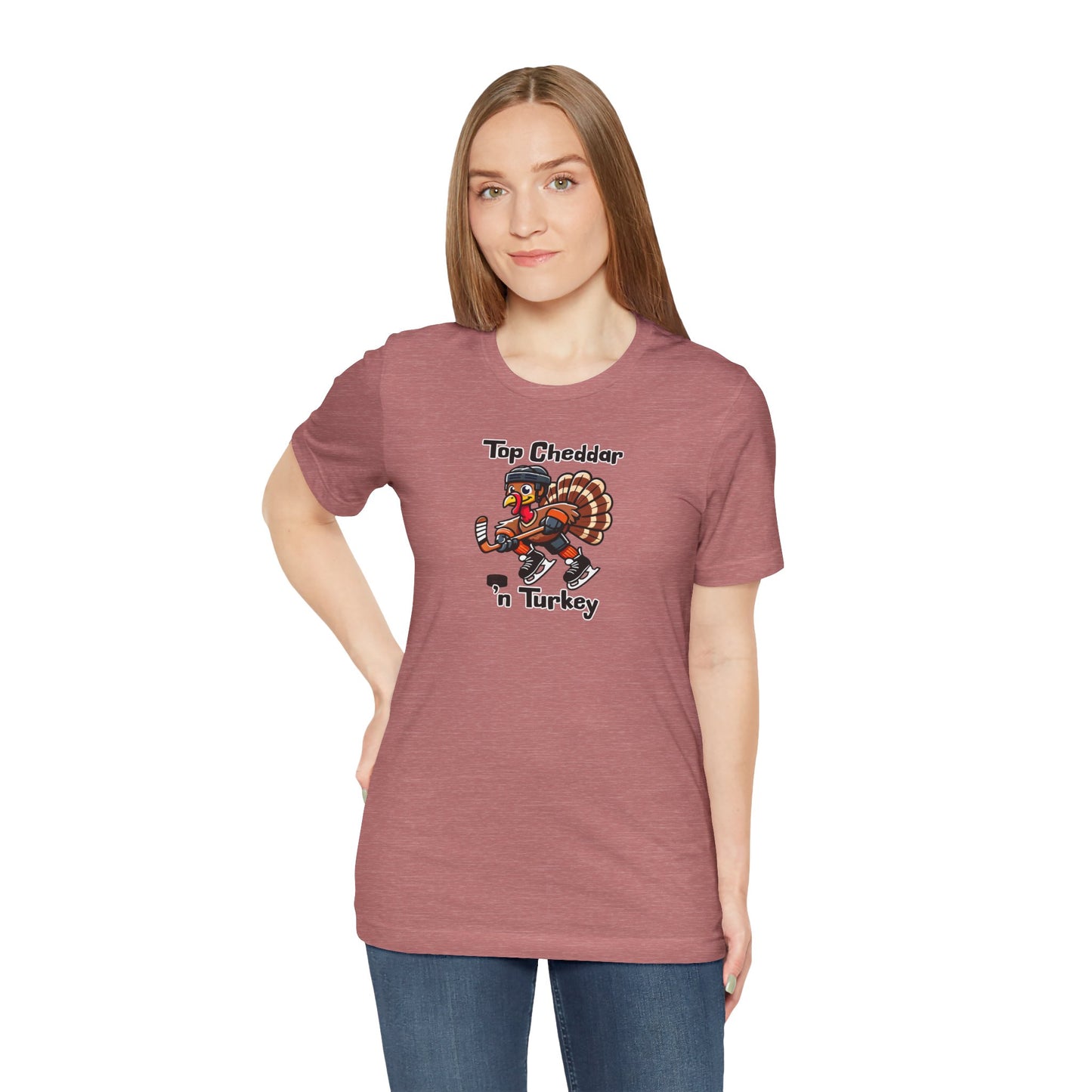 Thanksgiving Ice Hockey Top Cheddar 'n Turkey Shirt (Adult)