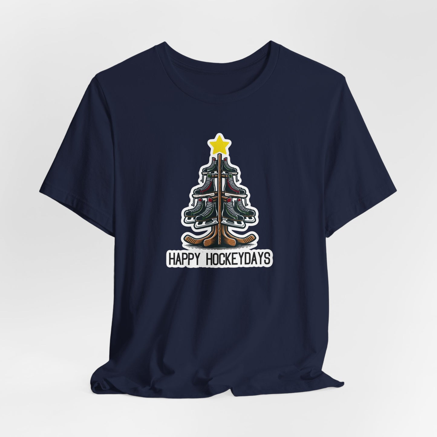 Happy Hockeydays Ice Hockey Christmas Tree Shirt (Adult)