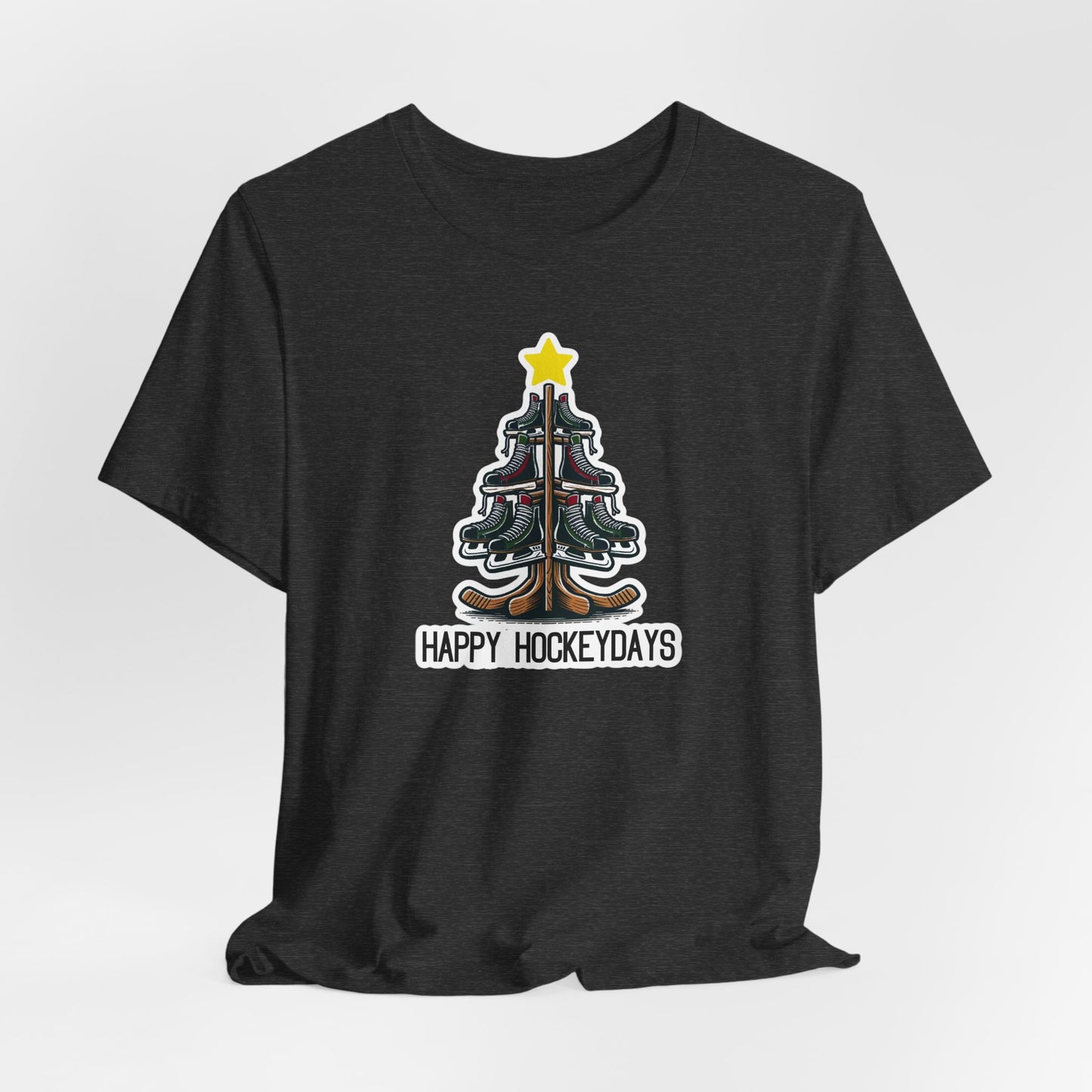 Happy Hockeydays Ice Hockey Christmas Tree Shirt (Adult)