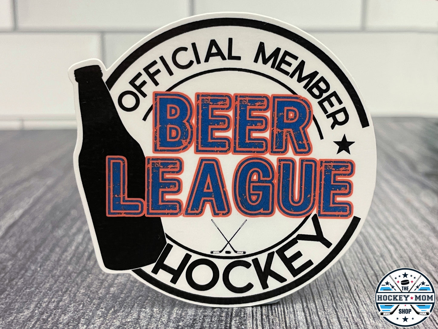 Beer League Official Member Hockey Vinyl Sticker