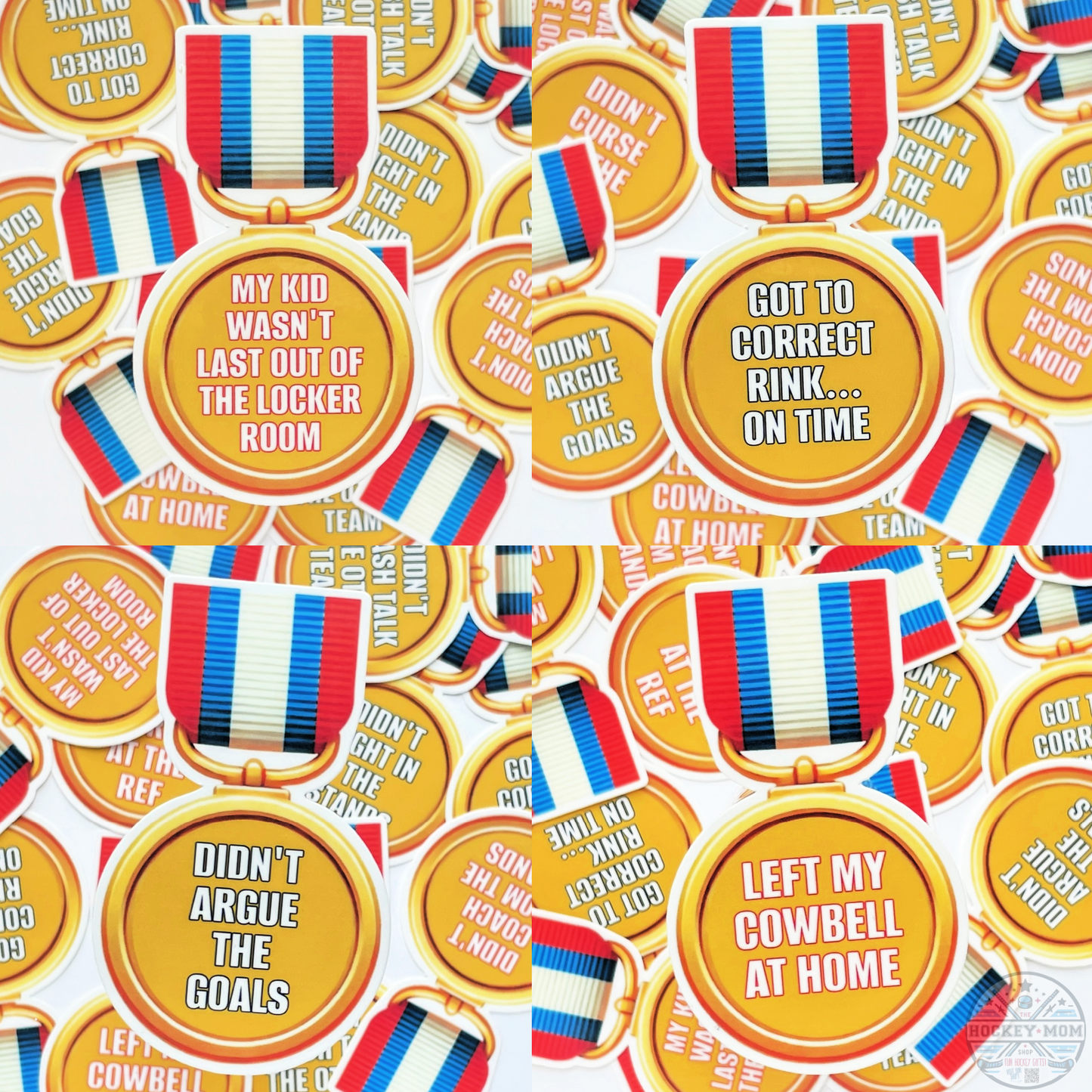 Sarcastic Funny Parent ICE HOCKEY Achievement Medals Vinyl Stickers