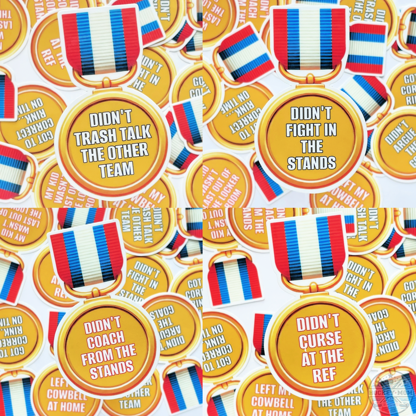 Sarcastic Funny Parent ICE HOCKEY Achievement Medals Vinyl Stickers