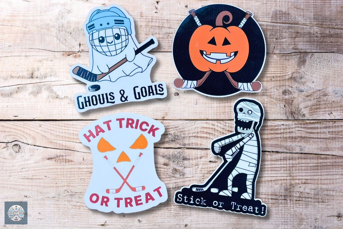 ICE HOCKEY HALLOWEEN Sticker Vinyl Sticker 4-Pack
