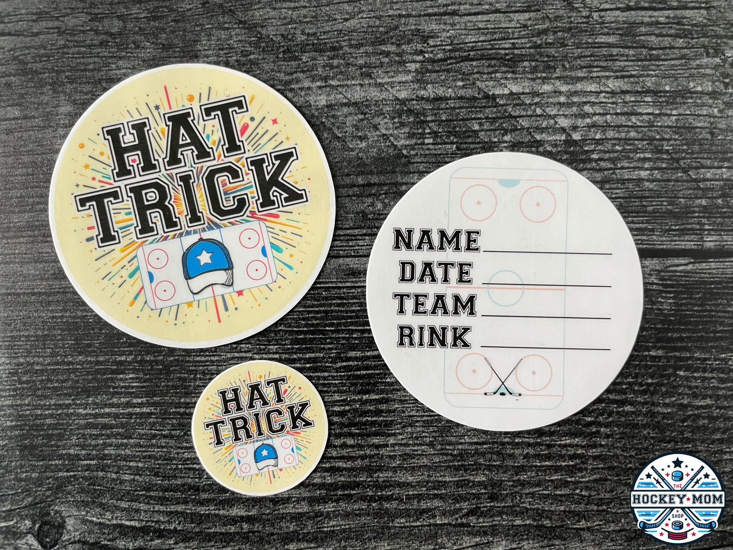 Ice Hockey HAT TRICK Milestone Puck Stickers Vinyl Sticker Pack