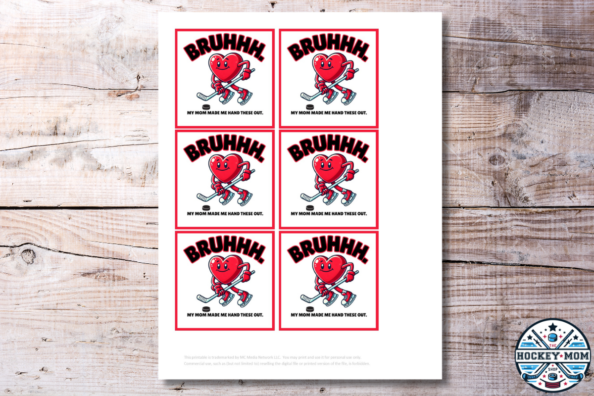 Bruhhhh Hockey Valentine Day Printable Card
