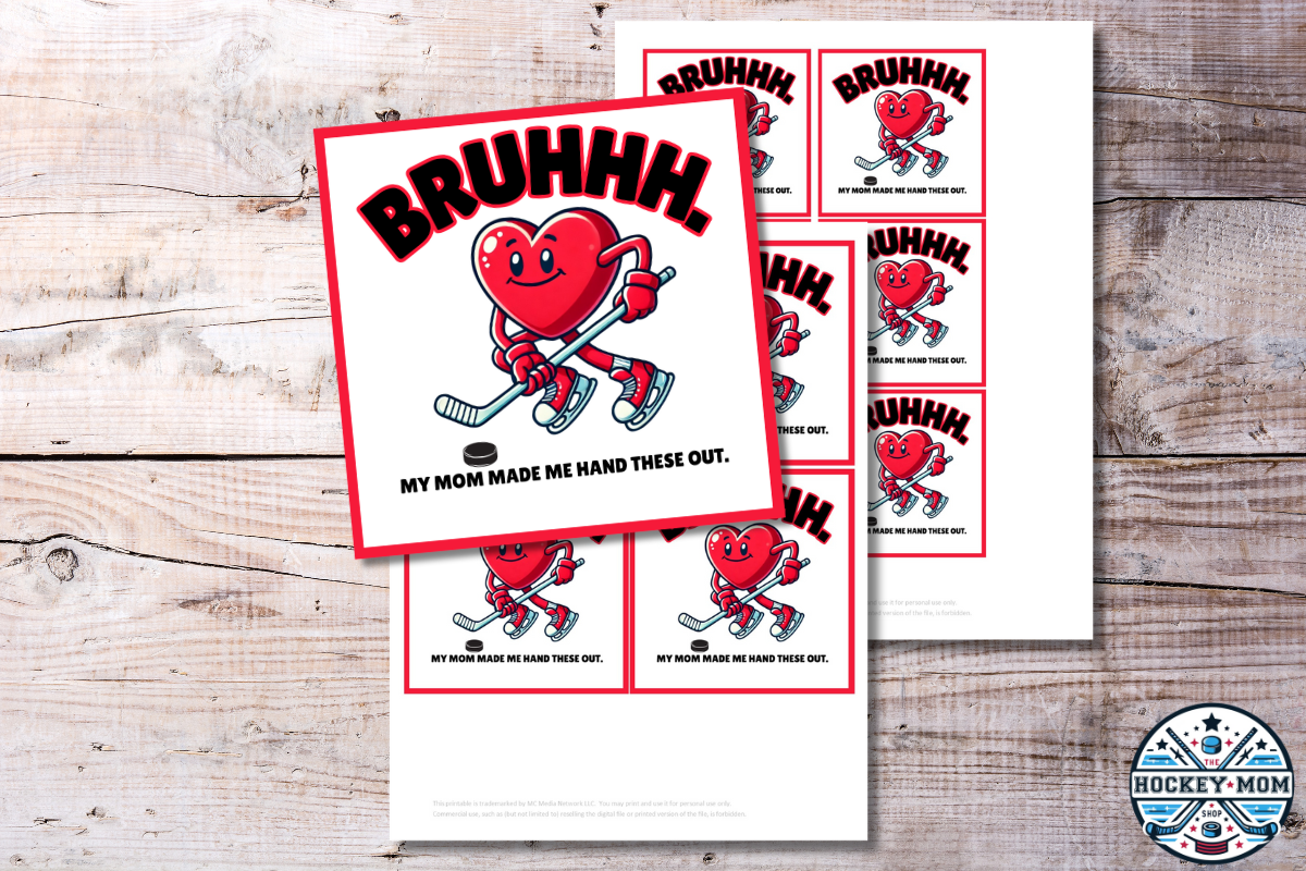 Bruhhhh Hockey Valentine Day Printable Card