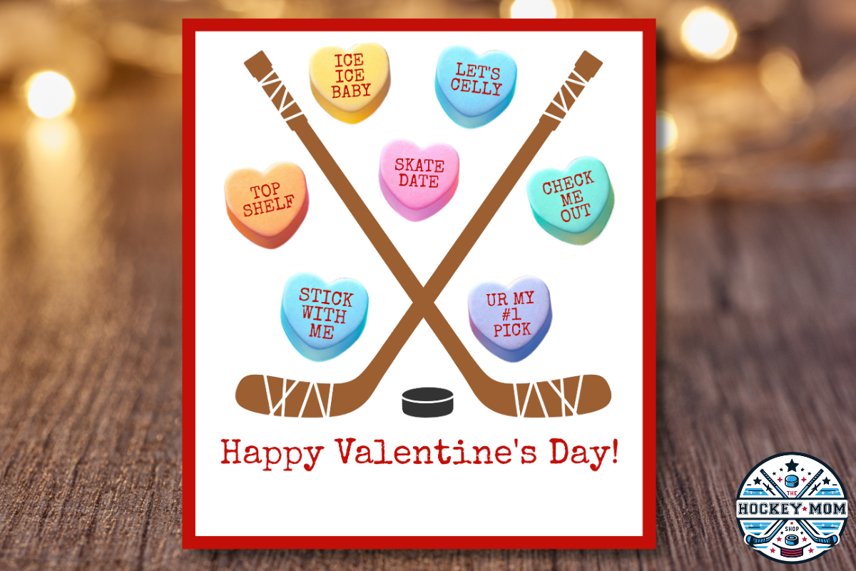 Ice Hockey Conversation Hearts Printable Valentines Cards
