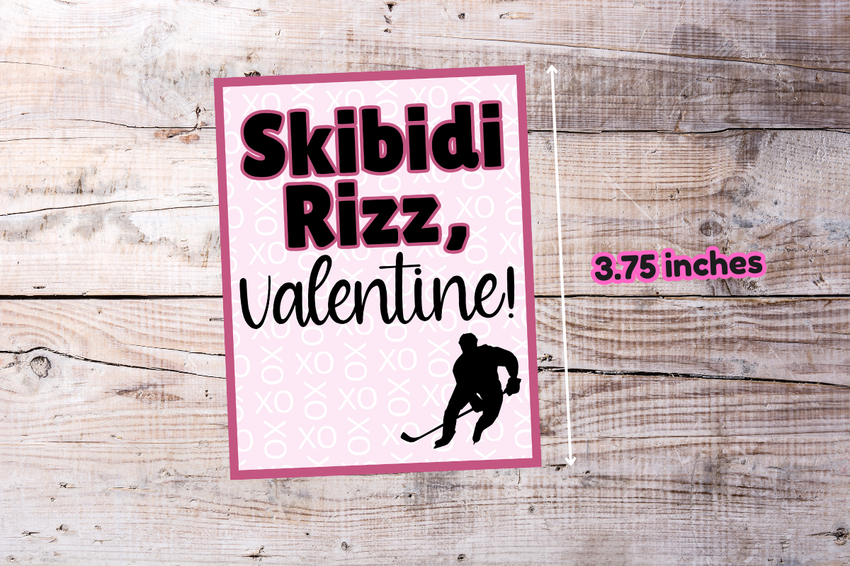Ice Hockey Gen Alpha Slang Valentine Cards Printable Pack