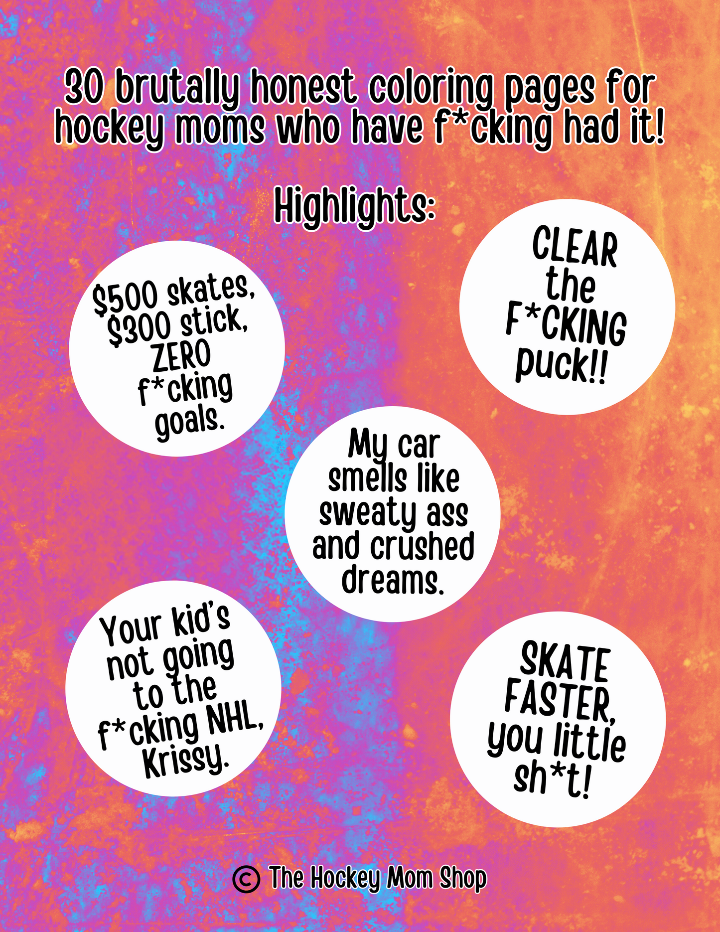 (EXPLICIT VERSION) Printable Hockey Mom Coloring Book