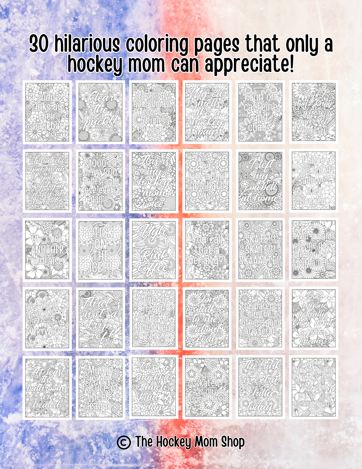 CYBER WEEK SALE: Hockey Mom Coloring Books B1G1 HALF OFF!