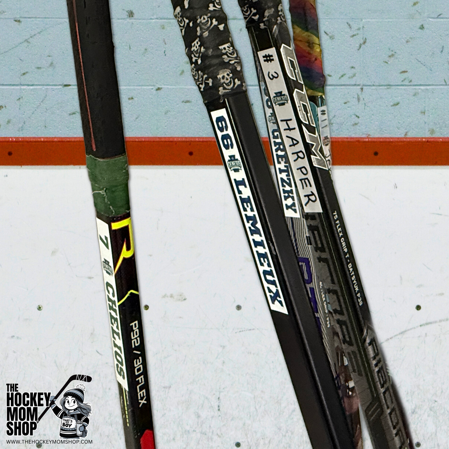Personalized Genesis Hockey Stick Name Stickers - Pack of 4