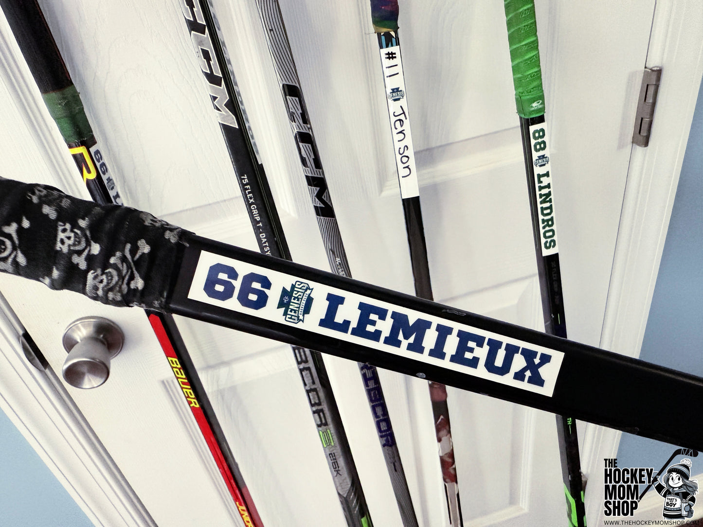Personalized Genesis Hockey Stick Name Stickers - Pack of 4